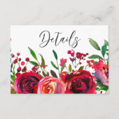 レッドロエレガントーズブルグンディ結婚ズ詳細 エンクロージャーカード (正面)