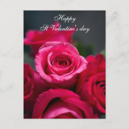 レッドロエレガントーズブーケバレンタイン シーズンポストカード