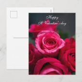 レッドロエレガントーズブーケバレンタイン シーズンポストカード (正面/裏面)