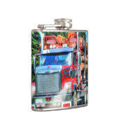 レッドロギングトラック高速道路走行アートトラック フラスク (右)