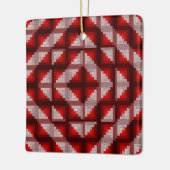 レッドログキャビンキルトオーナメント セラミックオーナメント (左)