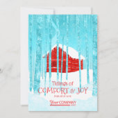 レッドロゴ会社のビジネスホリデークリスマス カード (正面)