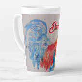 レッドロスターウォーター絵を描カラーの父の日パパ カフェラテマグ (左アングル)