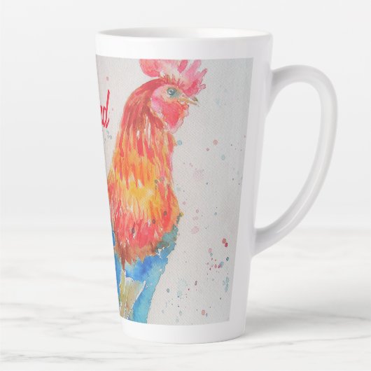 レッドロスターウォーター絵を描カラーの父の日パパ カフェラテマグ (右)