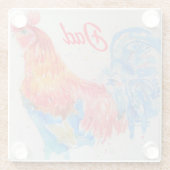 レッドロスターウォーター絵を描カラーの父の日パパ ガラスコースター (裏面)