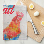 レッドロスターウォーター絵を描カラーの父の日パパ キッチンタオル (四つ折り)