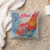 レッドロスターウォーター絵を描カラーの父の日パパ クッション (ブランケット)