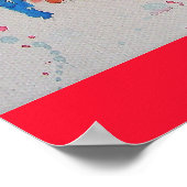 レッドロスターウォーター絵を描カラーの父の日パパ ポスター (角)