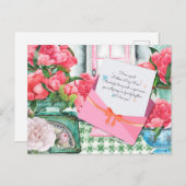 レッドロゼスフローラレター封筒母の日 ポストカード (正面/裏面)