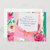 レッドロゼスフローラレター封筒母の日 ポストカード (正面/裏面)