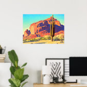 レッドロックとサボテン、1945年メイナード・ディクソン ポスター (ホームオフィス)