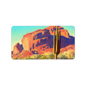 レッドロックとサボテン、1945年メイナード・ディクソン ラベル (正面)