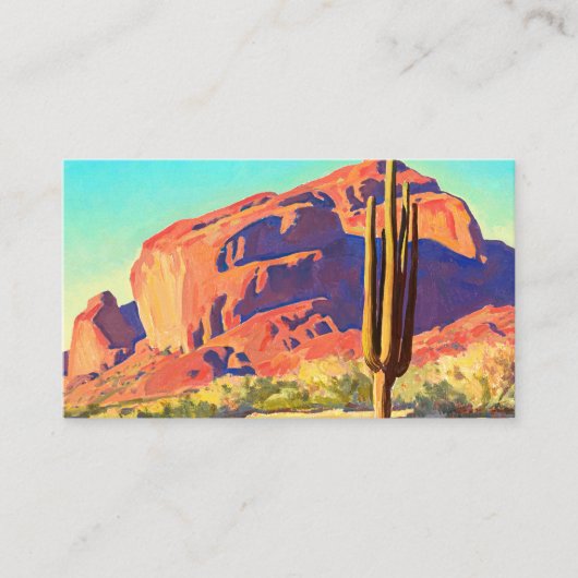 レッドロックとサボテン、1945年メイナード・ディクソン 名刺 (正面)