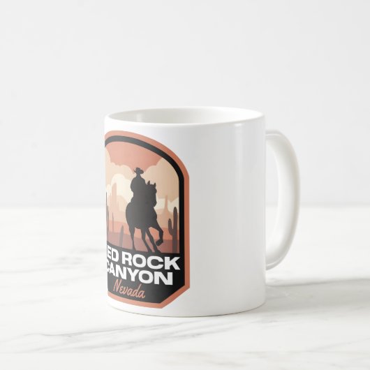 レッドロックキャニオンネバダデザートカウボーイ コーヒーマグカップ (正面右)