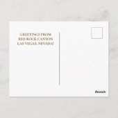 レッドロックキャニオン自然ラスベガスネバダデザート ポストカード (裏面)