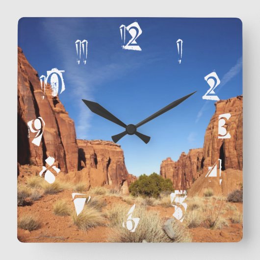 レッドロックキャニオン スクエア壁時計 (正面)