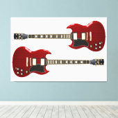 レッドロックギター40x60 キャンバスプリント (インサイチュ (ウッドフロア))