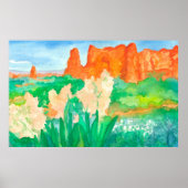 レッドロックマウンテンズサウスウェスト砂漠の水色 ポスター (正面)