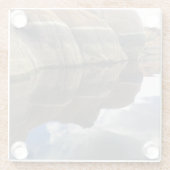 レッドロックリフレクションズ穏やかな湖の水南西 ガラスコースター (裏面)