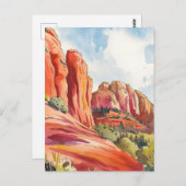 レッドロック、セドナ、アリゾナ、ウォーター絵を描カラー ポストカード (正面/裏面)