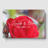 レッドロパーソナライズされたー結婚ズ/イベント ゲストブック (正面)