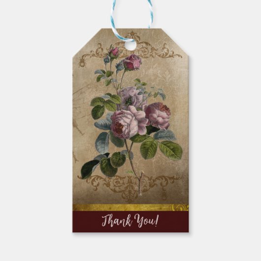 レッドロビクトリアンゼスエフエメラサンキューギフトラベル ギフトタグ (正面)