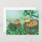レッドロビンと素晴らしティットバードの営巣 シーズンポストカード (正面/裏面)