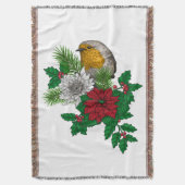 レッドロビンのクリスマスの装飾 スローブランケット (正面縦)