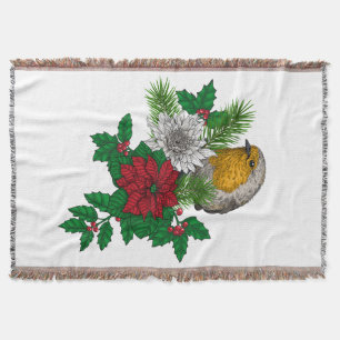 レッドロビンのクリスマスの装飾 スローブランケット