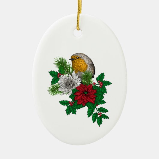 レッドロビンのクリスマスの装飾 セラミックオーナメント (正面)