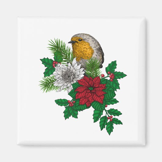 レッドロビンのクリスマスの装飾 マグネット (正面)