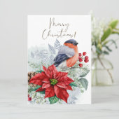 レッドロビンバードウォーター色の冬のクリスマス シーズンカード (スタンド正面)
