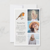 レッドロビンバード3フォト悔やみや弔慰葬儀 サンキューカード (正面)