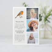 レッドロビンバード3フォト悔やみや弔慰葬儀 サンキューカード (スタンド正面)