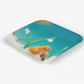 レッドロビンバード&スノードロップイラストレーション ペーパープレート (傾斜あり)