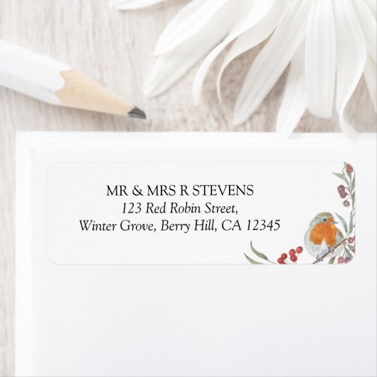 レッドロビンベリーウィンターウォーター差出人住所 ラベル (インサイチュ)