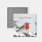 レッドロビンホリデークリスマスマグネット マグネット (正面/裏面)