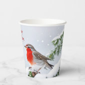 レッドロビンホリデークリスマス紙カップ 紙コップ (裏面)