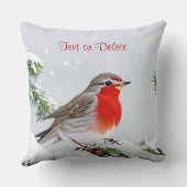レッドロビンホリデークリスマス装飾用クッション クッション (裏面)
