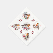 レッドロビンホリークリスマス スタンダードカクテルナプキン (角)