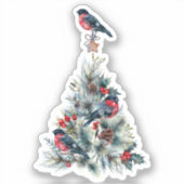 レッドロビン付きクリスマスティー シール (正面)