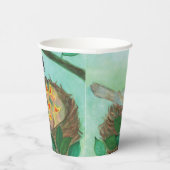 レッドロビン素晴らし、ティットとベビーの鳥の春 紙コップ (右)