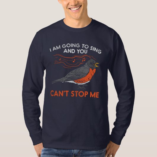 レッドロビン鳥を歌います Tシャツ (正面)