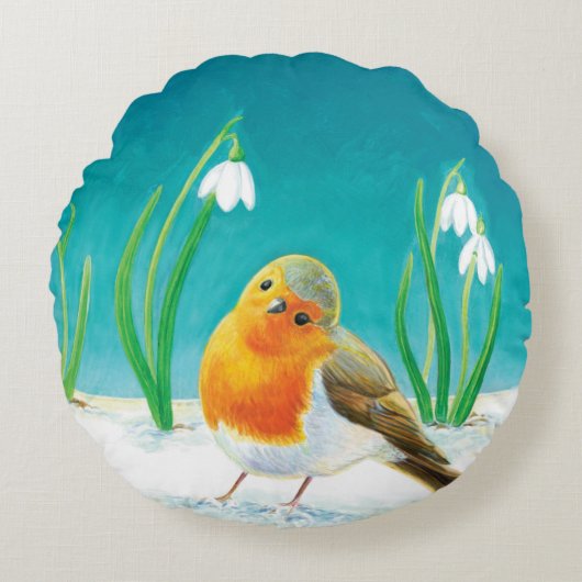 レッドロビン（エリタカスルベクラ）早期春 ラウンドクッション (正面)