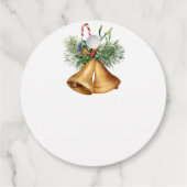 レッドロビン、パイン、クリスマスホリー、ベルのメッセージカード フェイバータグ (裏面)