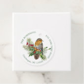 レッドロビン、パイン、クリスマスホリー、ベルのメッセージカード フェイバータグ (インサイチュ)