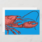 レッドロブスタークランベイクカード招待状ヴィンテージイメージ 招待状 (正面/裏面)