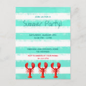 レッドロブスターグリーンホワイトサマーパーティの招待状 ポストカード (正面)