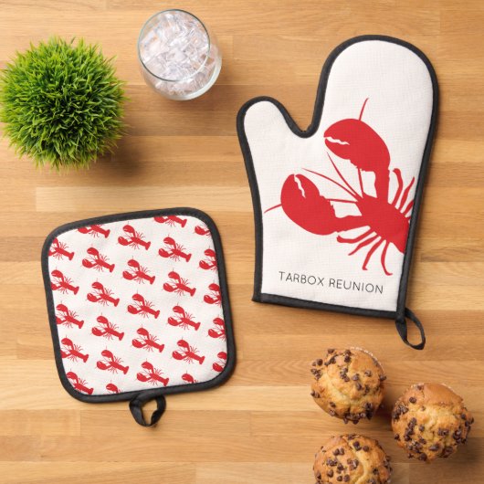 レッドロブスターコースタルファミリー懇親会ネームメインおもしろい 鍋つかみ&鍋敷きセット (トップダウン)