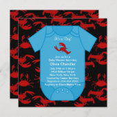 レッドロブスターザリガニ男の赤ちゃんシャワーインビタ 招待状 (正面/裏面)